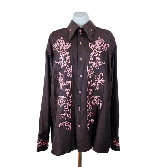 AXXESS HIGH COLLAR EMBROIDERED SHIRT - Picture 3 of 6